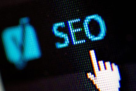 Image of letters SEO on screen