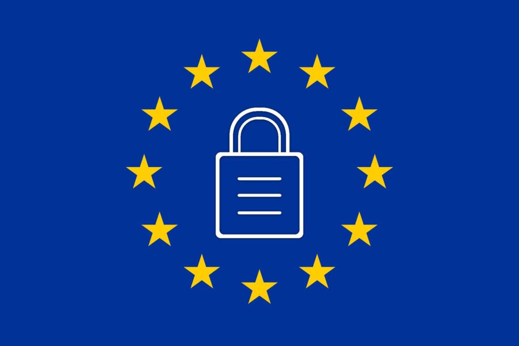 Image of padlock inside European stars - GDPR