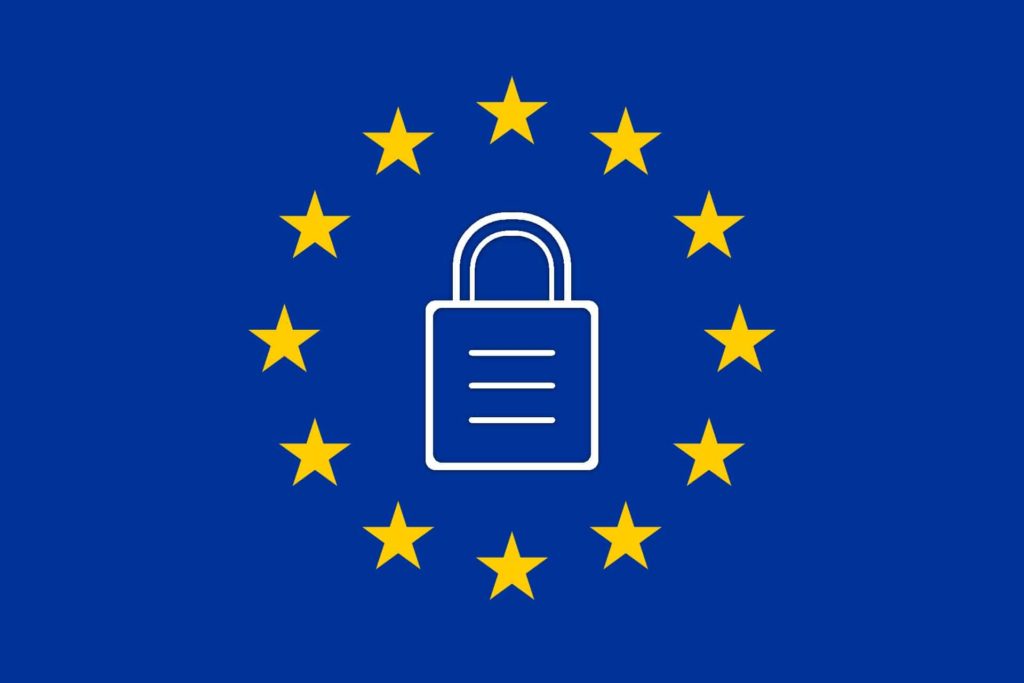 Image of padlock inside European stars - GDPR