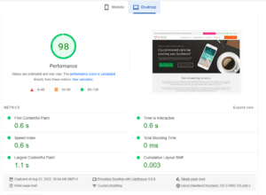 Desktop speed data